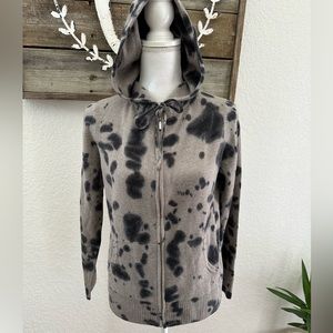 The Cashmere Project tie dye zip hoodie 100% cashmere sweater size M‎ NWT